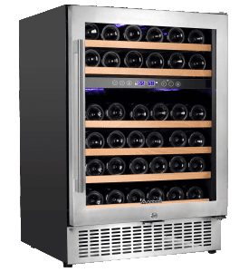 AOBOSI 24-inch Dual Zone Wine Cooler - 46 Bottles