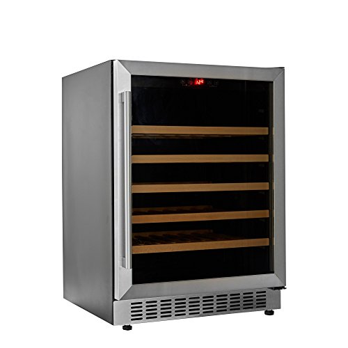 Cookology 60cm Stainless Steel Wine Cooler for 54 Bottles