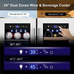 Tylza Dual Zone Wine & Beer Fridge - 18 Bottles, 57 Cans