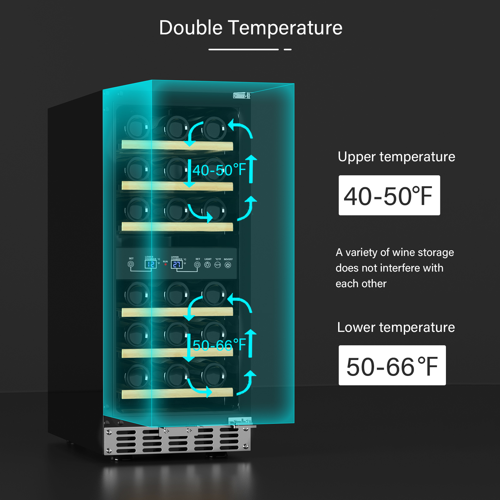 Dual Zone Wine Fridge - 33 Bottles