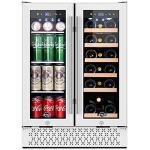 Tylza Dual Zone Wine & Beer Fridge - 18 Bottles, 57 Cans