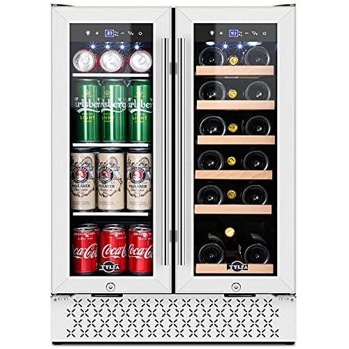 Tylza Dual Zone Wine & Beer Fridge - 18 Bottles, 57 Cans
