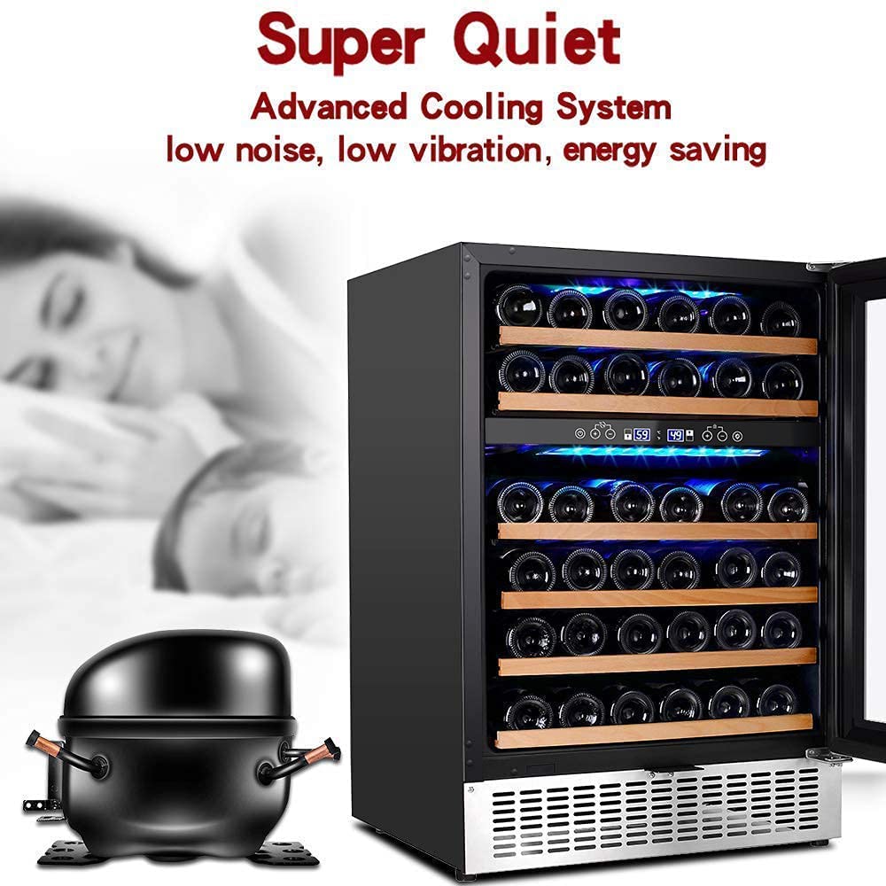AOBOSI Dual Zone 46-Bottle Wine Cooler
