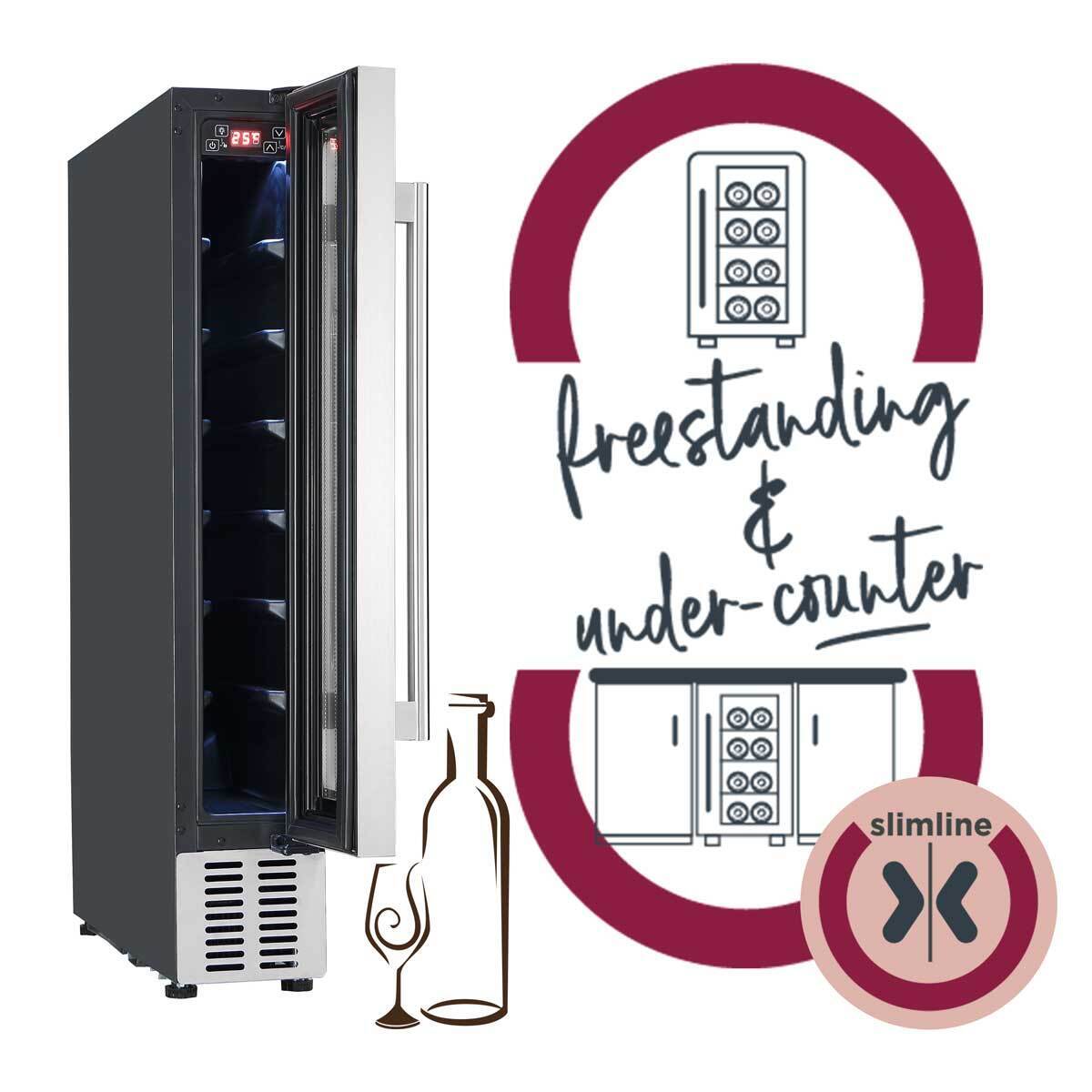 Cookology 7-Bottle Black Glass Wine Fridge