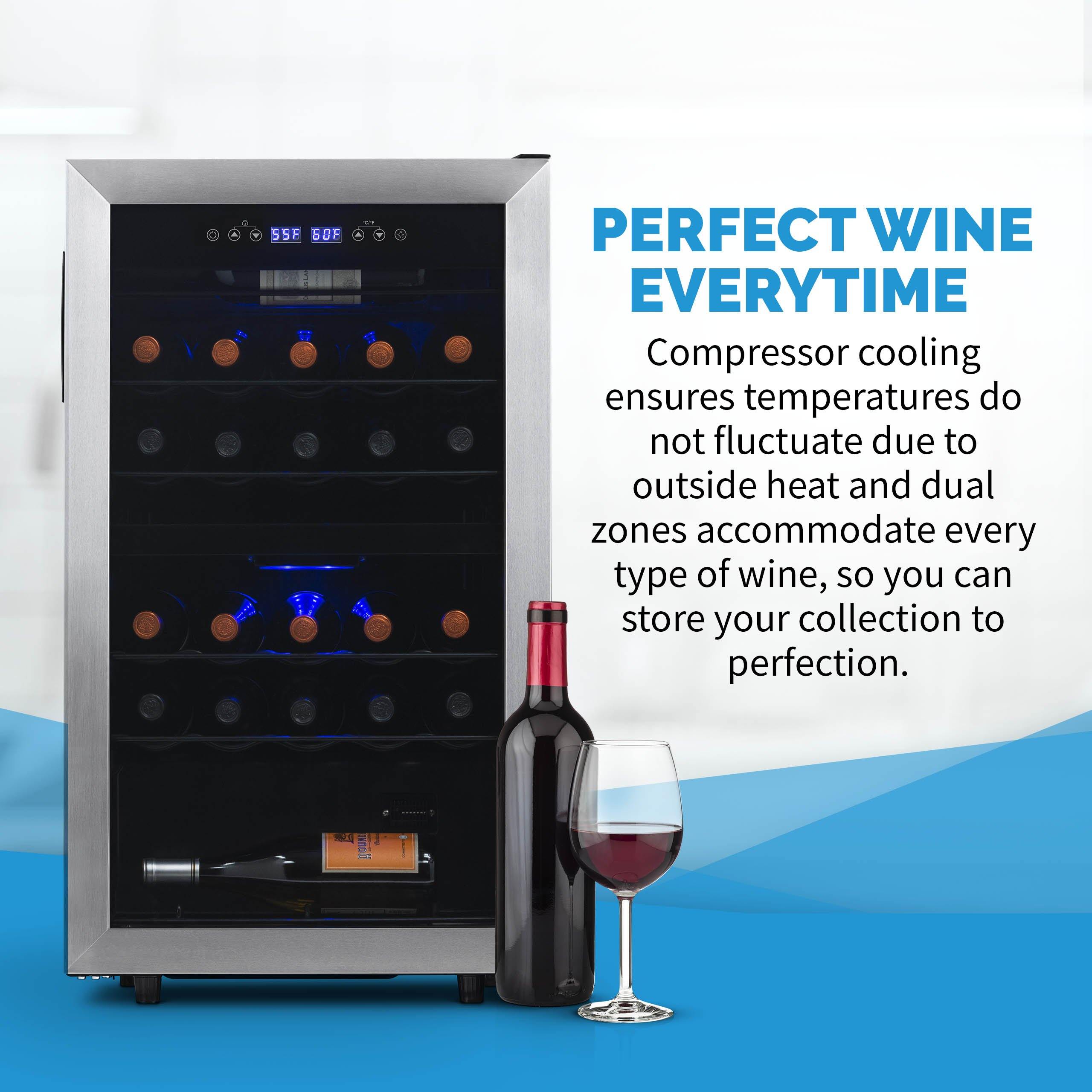 Newair 28 Bottle Dual Zone Wine Fridge (Refurbished)