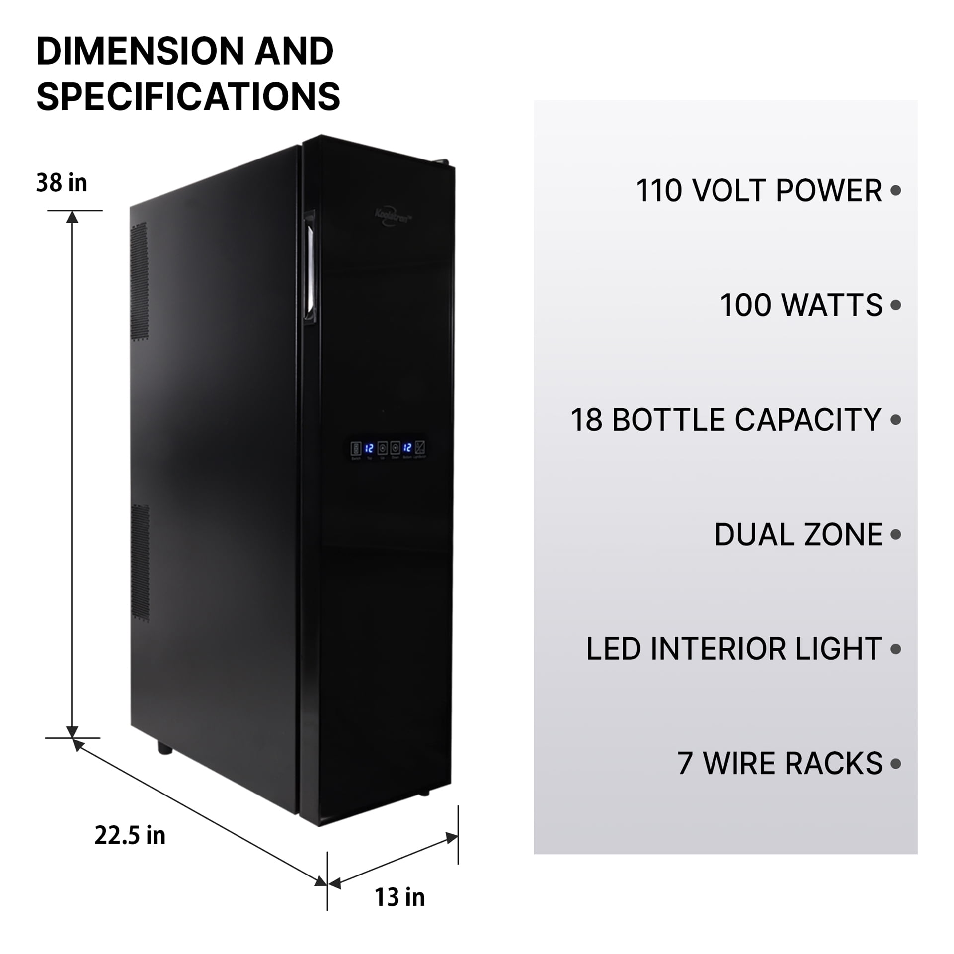 18 Bottle Dual Zone Wine Fridge