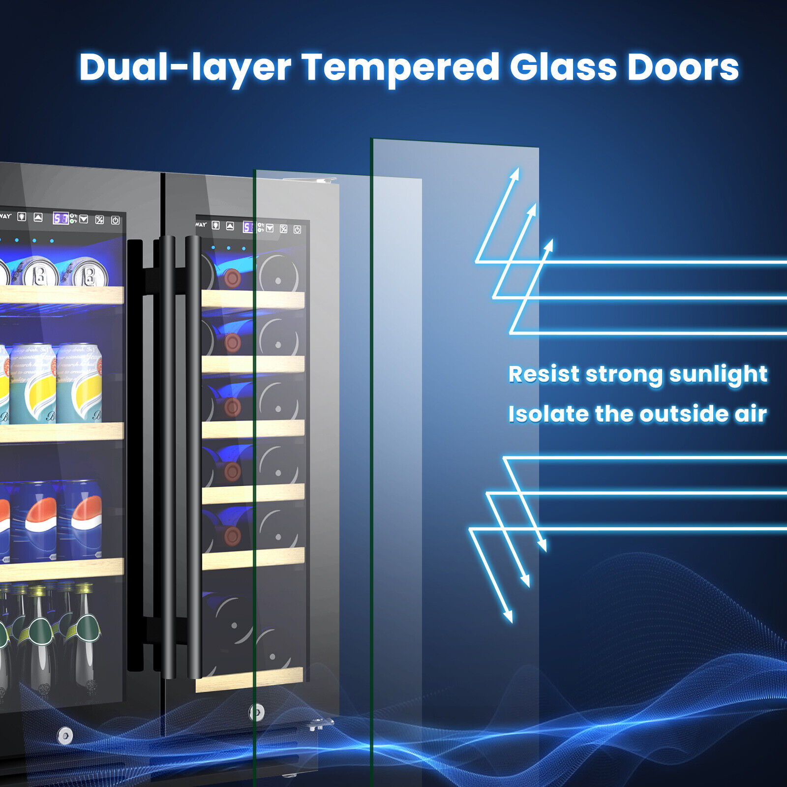 Dual Zone Beverage & Wine Fridge 120L