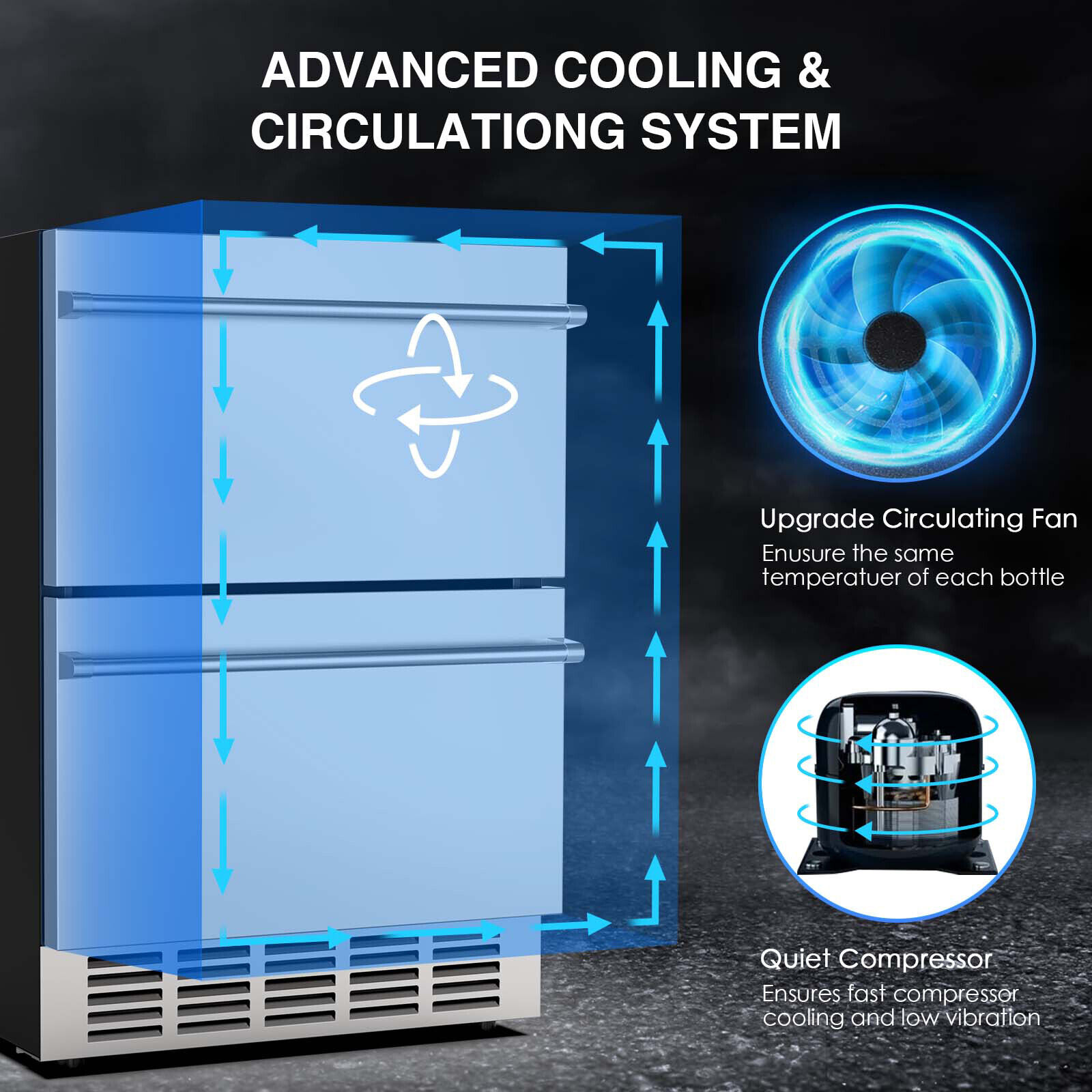 Large Dual Zone Wine and Beverage Cooler