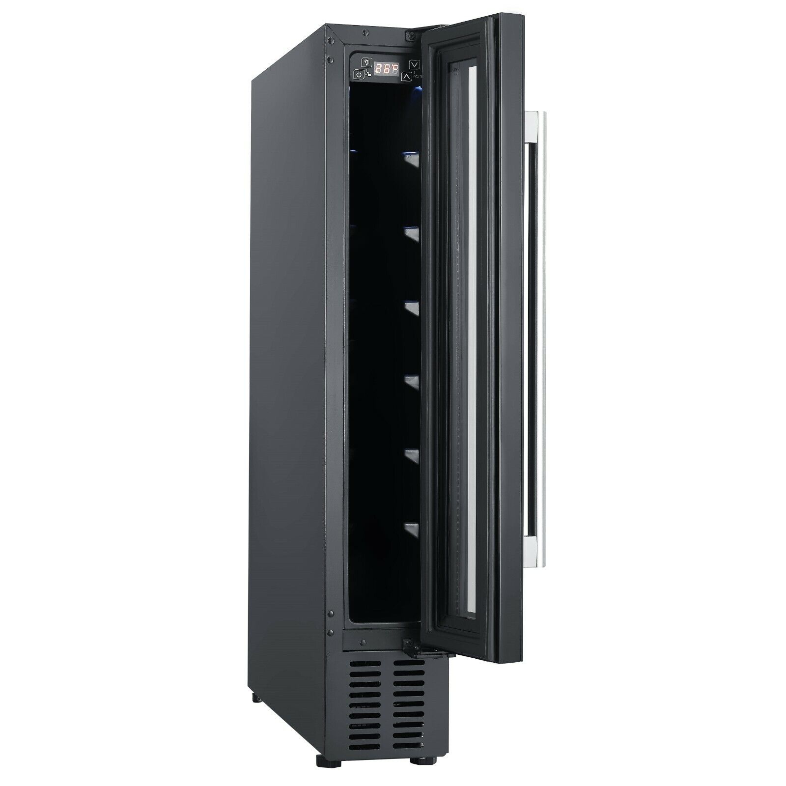 Cookology 7-Bottle Black Glass Wine Fridge