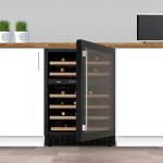 Amica Black Undercounter Wine Cooler with Dual Zones
