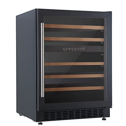Black Freestanding Dual Zone Wine Cooler - 46 Bottles