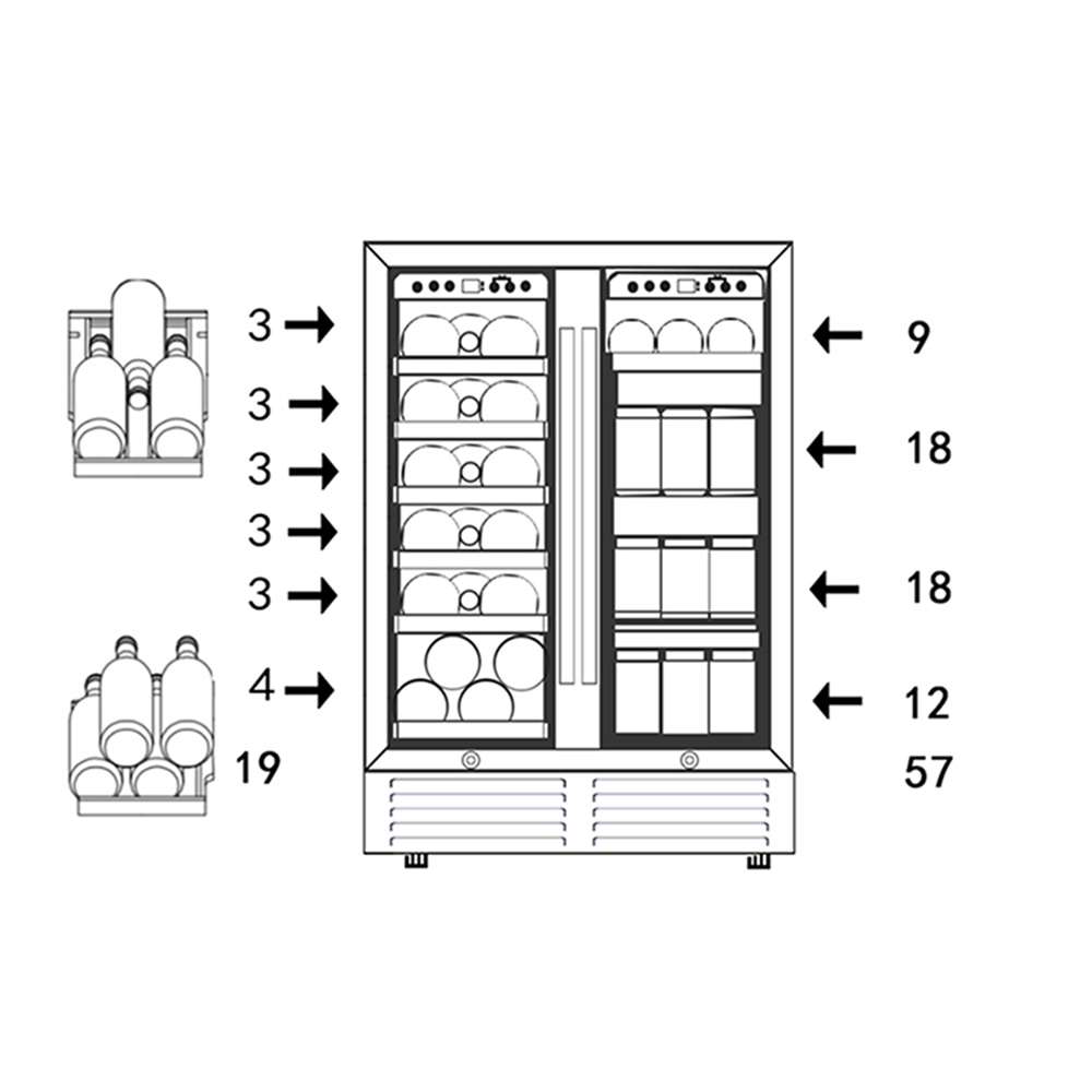 CUH Dual Zone Wine Cooler 24 Inch