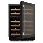 Amica Black Undercounter Wine Cooler with Dual Zones