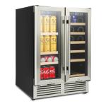 Dual Zone Wine & Beverage Cooler with LED Light