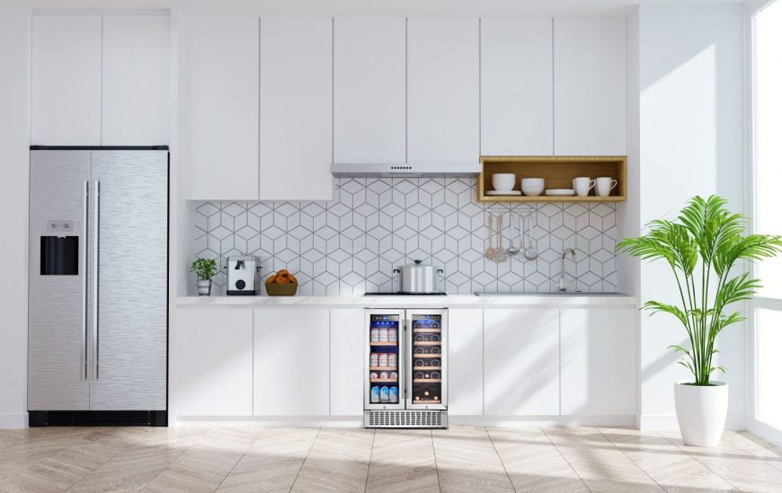 Aobosi 2-in-1 Wine and Beverage Fridge