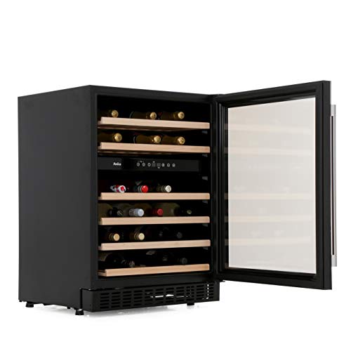 Amica Black Undercounter Wine Cooler with Dual Zones