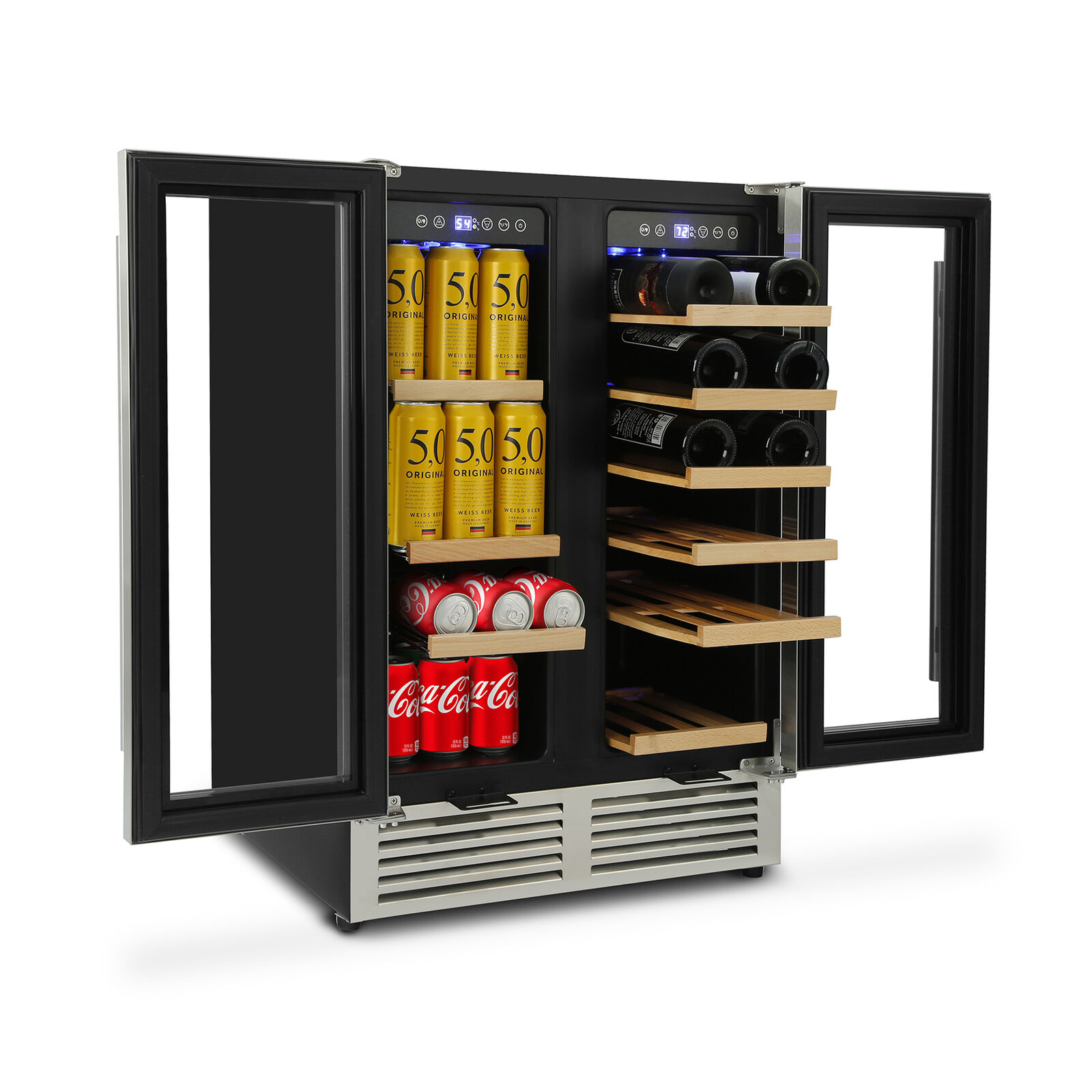 Dual Zone Wine & Beverage Cooler with LED Light