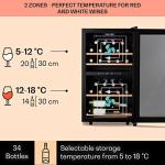 Klarstein Dual Zone Wine Fridge - 34 Bottles
