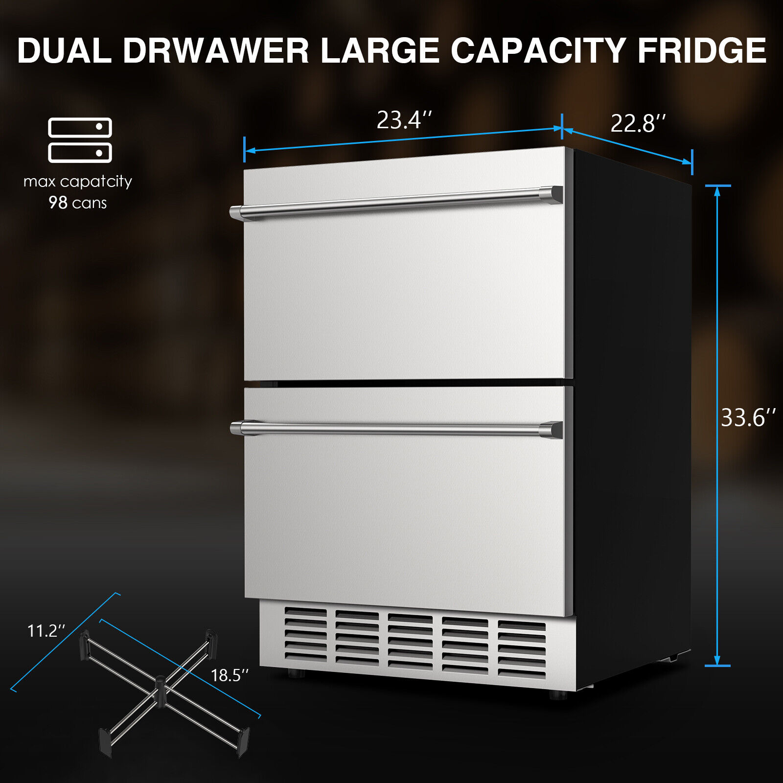Large Dual Zone Wine and Beverage Cooler