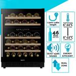 Baridi 46-Bottle Dual Zone Wine Fridge with Touchscreen