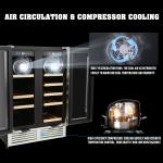 Dual Zone Wine & Beverage Cooler with LED Light