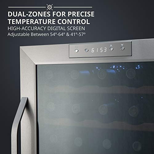 33 Bottle Dual Zone Wine Cooler with Lock