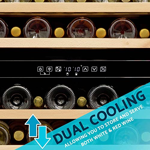 Baridi 46-Bottle Dual Zone Wine Fridge with Touchscreen