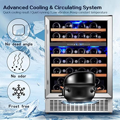 AAOBOSI Dual Zone Wine Refrigerator - 51 Bottles