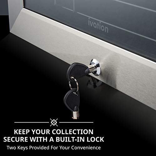 33 Bottle Dual Zone Wine Cooler with Lock