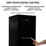 Koolatron Dual Zone Wine Fridge, 24 Bottle Capacity