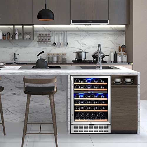AAOBOSI Dual Zone Wine Refrigerator - 51 Bottles