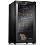 28 Bottle Dual-Zone Wine Fridge in Black