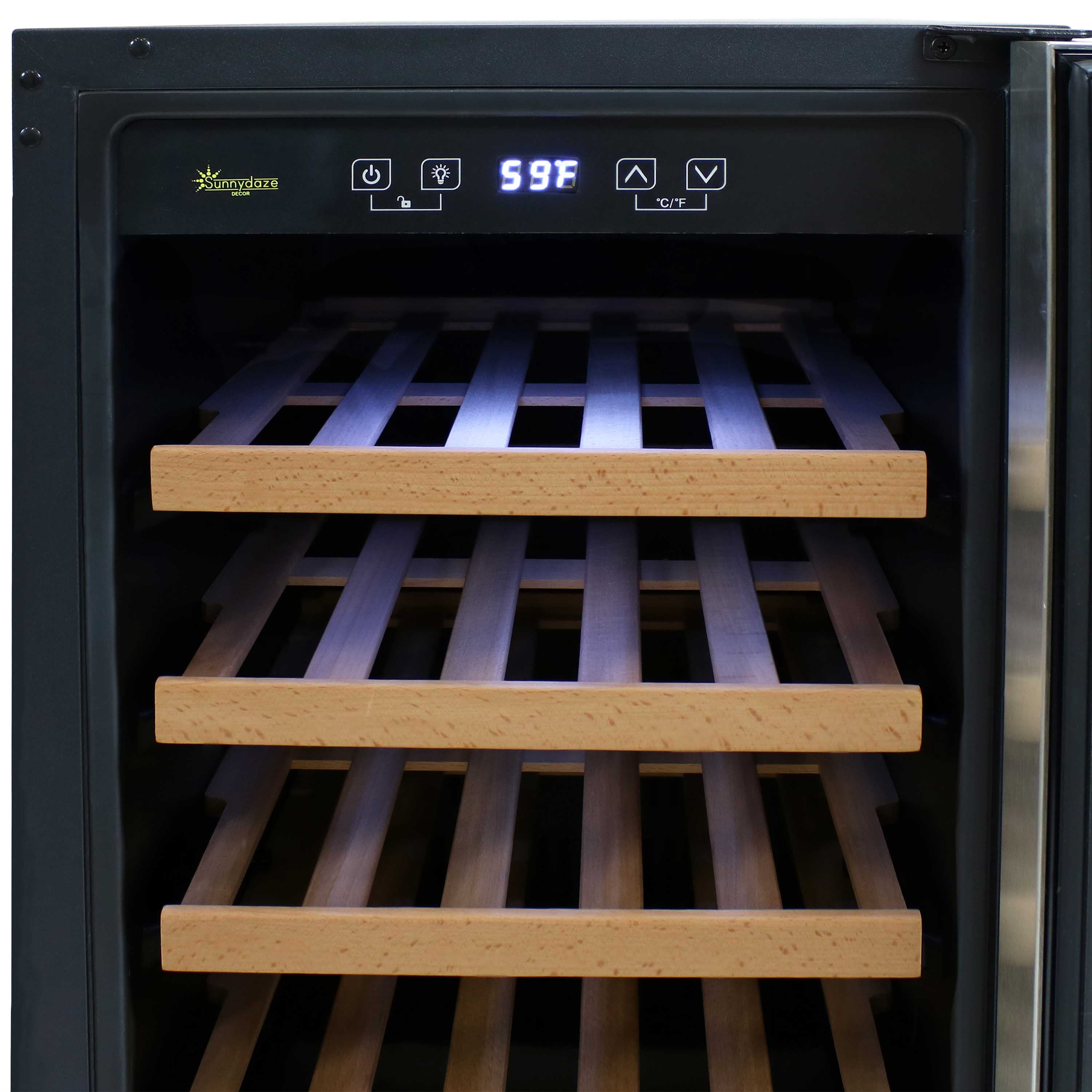 Sunnydaze Wine Fridge - 33 Bottle Capacity