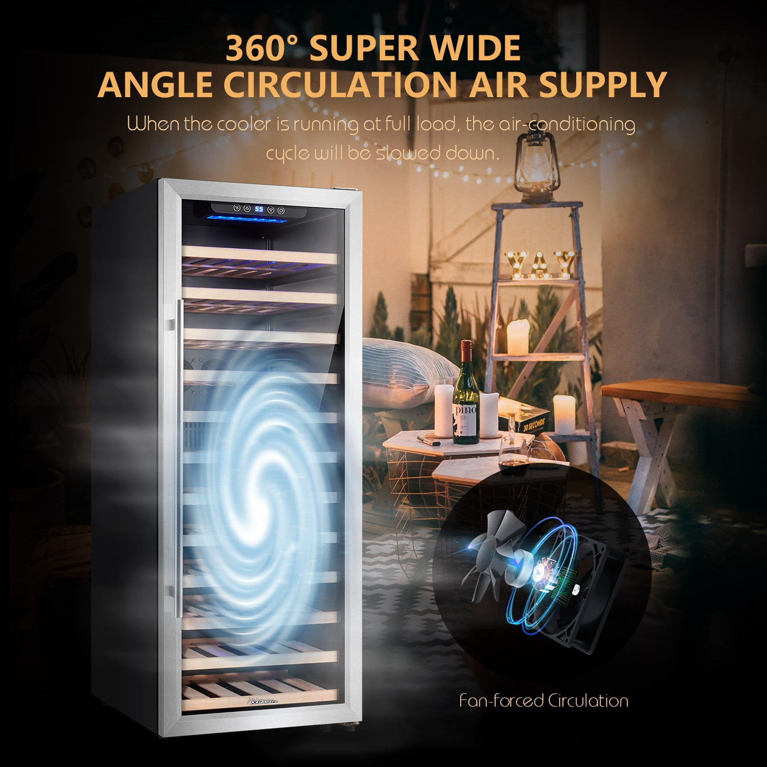 Kalamera 80 Bottle Compressor Wine Cooler with Touch Control