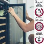 Cookology Black Glass Wine Cooler - 20 Bottle