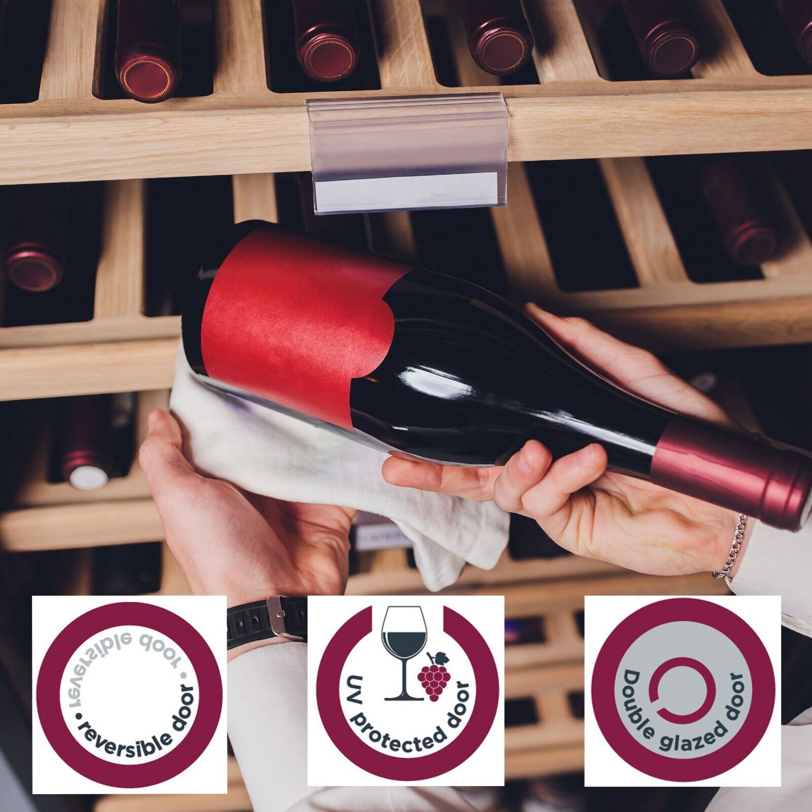 Cookology 60cm Stainless Steel Wine Fridge - 54 Bottle