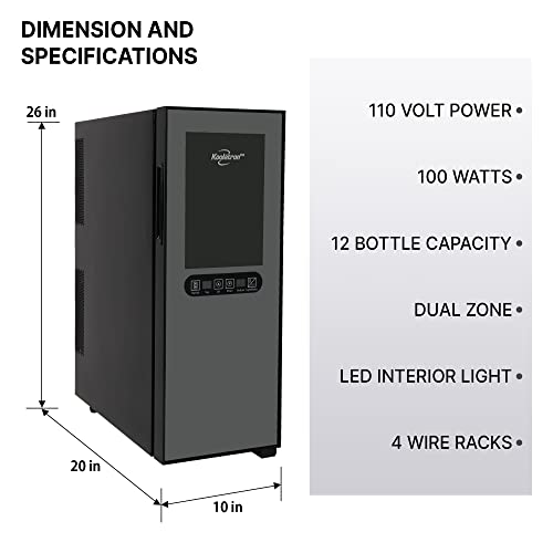 12-Bottle Dual Zone Thermoelectric Wine Fridge