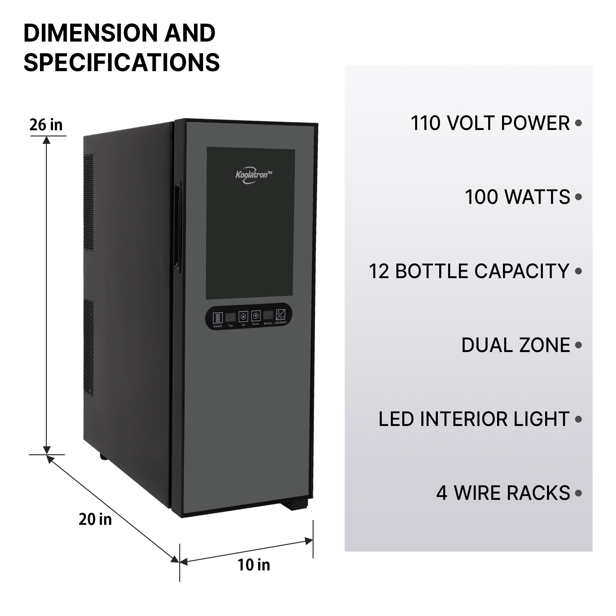 Koolatron Dual Zone 12 Bottle Wine Fridge