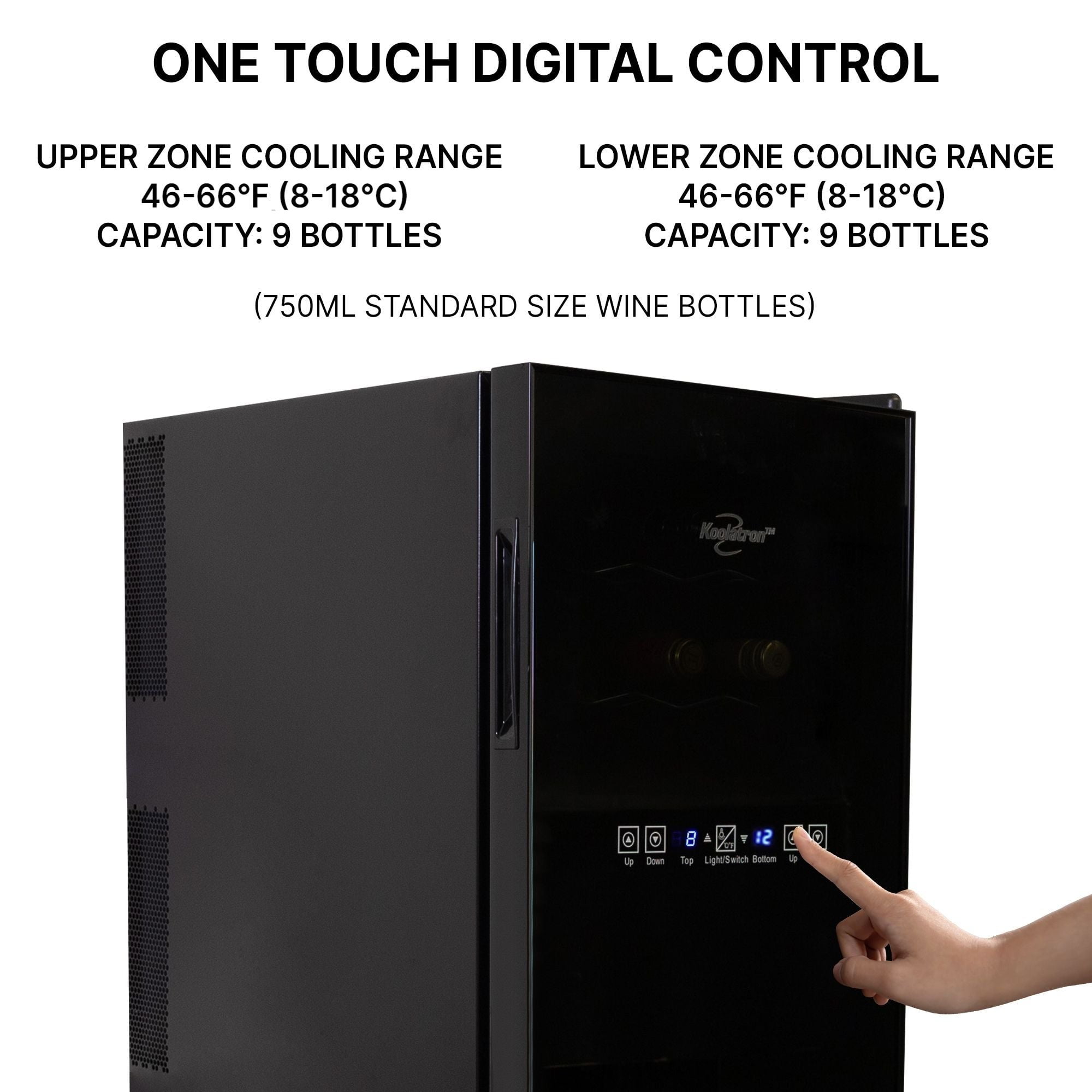 18 Bottle Dual Zone Wine Fridge by Koolatron