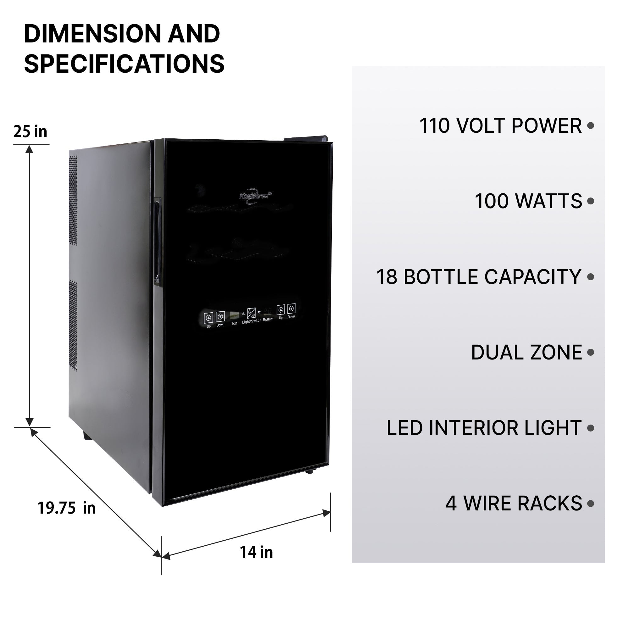 18 Bottle Dual Zone Wine Fridge by Koolatron