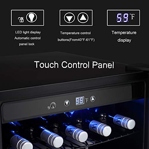 37-Bottle Single Zone Wine Cooler with Stainless Steel Door