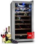 Klarstein Wine Cooler, Single Zone, 26 Bottles