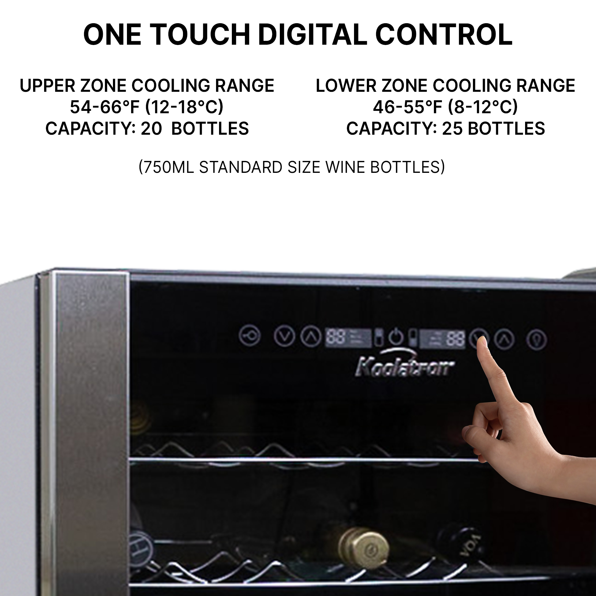 Koolatron Dual Zone Wine Cooler, 45 Bottles