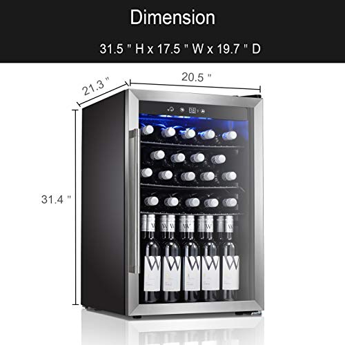 37-Bottle Single Zone Wine Cooler with Stainless Steel Door
