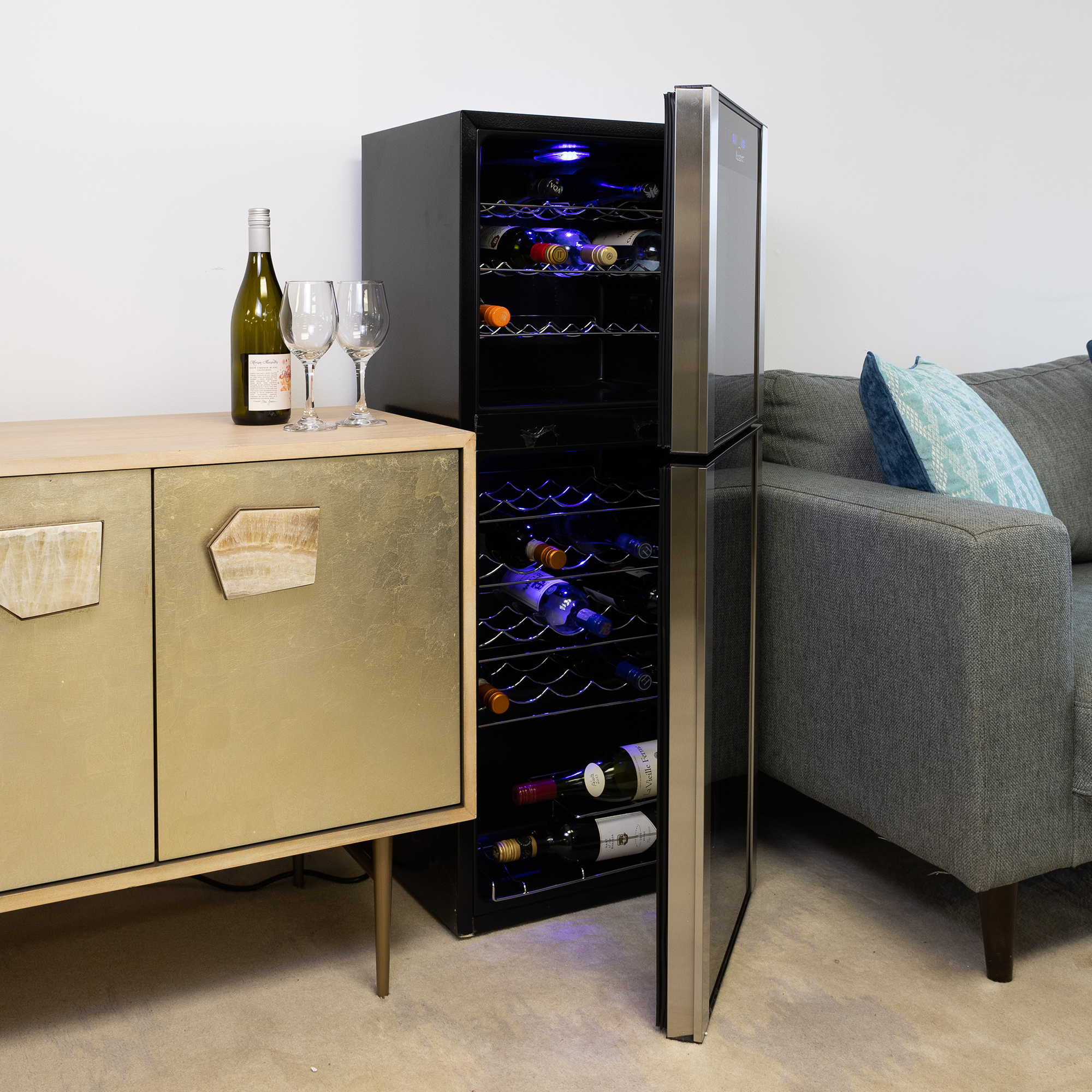 Koolatron Dual Zone Wine Cooler, 45 Bottles