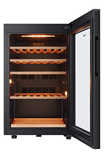 Haier 49 Bottle Freestanding Wine Cooler, Black