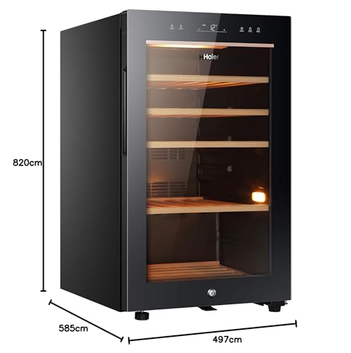 Haier 49 Bottle Freestanding Wine Cooler, Black