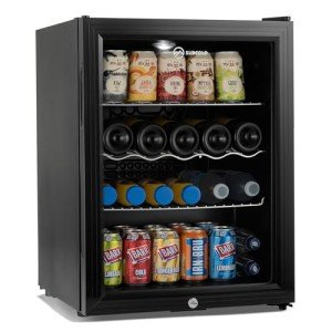 65L LED Wine and Beer Fridge - Black