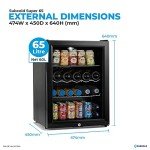 65L LED Wine and Beer Fridge - Black