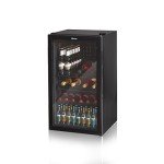 Swan 80L Glass Door Wine Fridge, Black
